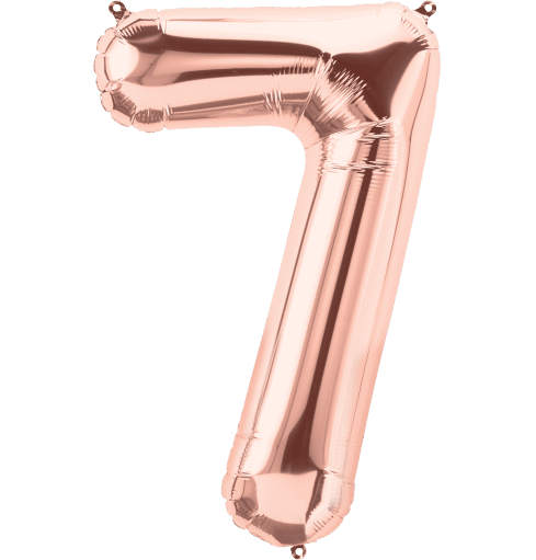 Northstar Mylar & Foil Rose Gold Number 7 (Seven) 34" Balloon