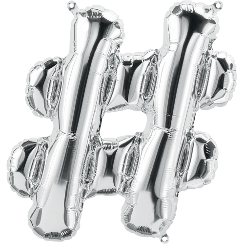 Northstar Mylar & Foil Silver Hashtag 16" Balloon