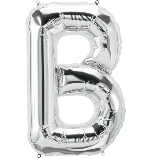 Northstar Mylar & Foil Silver Letter B 34" Balloon