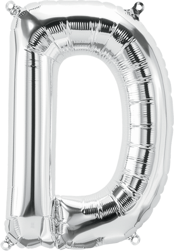 Northstar Mylar & Foil Silver Letter D 16" Balloon