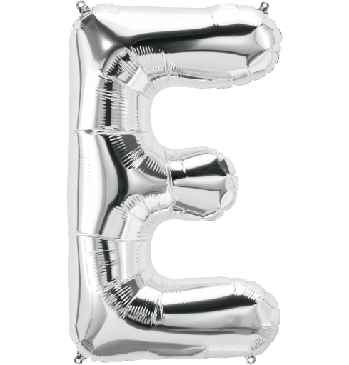 Northstar Mylar & Foil Silver Letter E 34" Balloon