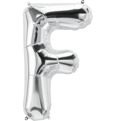 Northstar Mylar & Foil Silver Letter F 34" Balloon