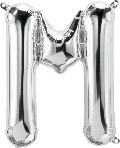 Silver Letter M 16" Balloon