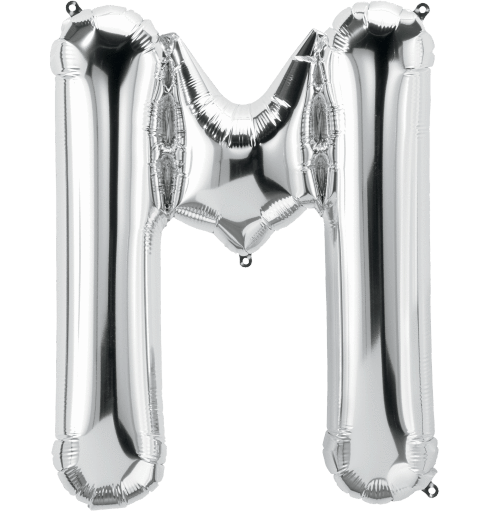 Northstar Mylar & Foil Silver Letter M 34" Balloon