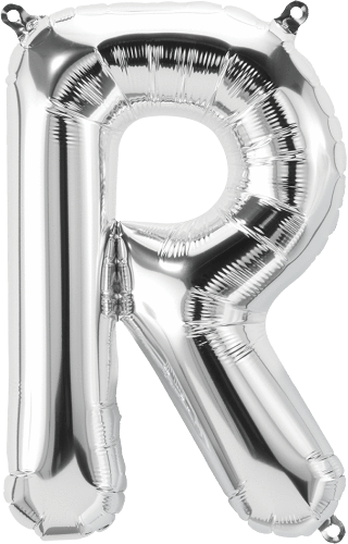 Northstar Mylar & Foil Silver Letter R 16" Balloon
