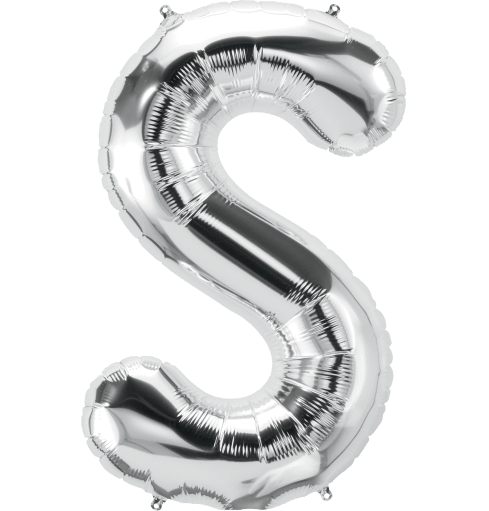 Northstar Mylar & Foil Silver Letter S 34" Balloon