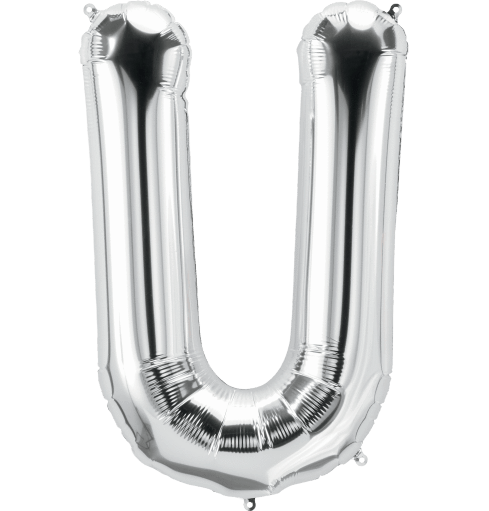 Silver Letter U 34" Balloon