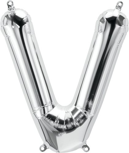 Northstar Mylar & Foil Silver Letter V 16" Balloon
