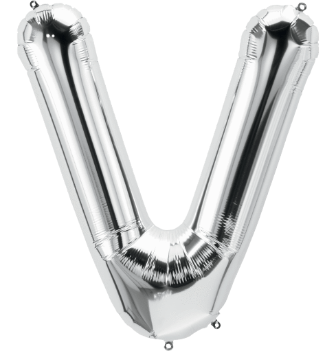 Northstar Mylar & Foil Silver Letter V 34" Balloon