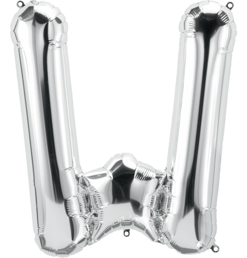 Northstar Mylar & Foil Silver Letter W 34" Balloon