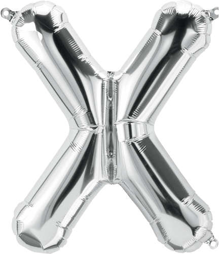 Northstar Mylar & Foil Silver Letter X 16" Balloon