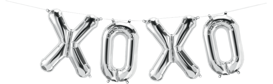 Northstar Mylar & Foil XOXO 16" Silver Balloon Kit