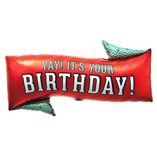 Northstar Mylar & Foil Yay! It's Your Birthday 31″ Balloon