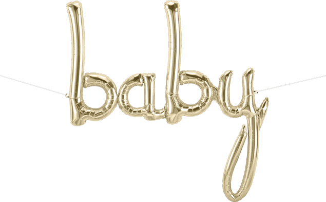 Northstar White Gold Baby Script 46" Balloon