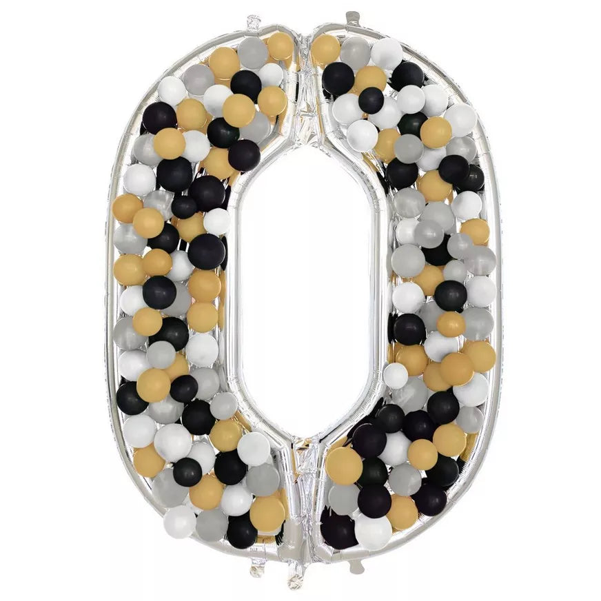 Number 0 BalloonFormz Silver 54″ Foil Balloon by Anagram from Instaballoons