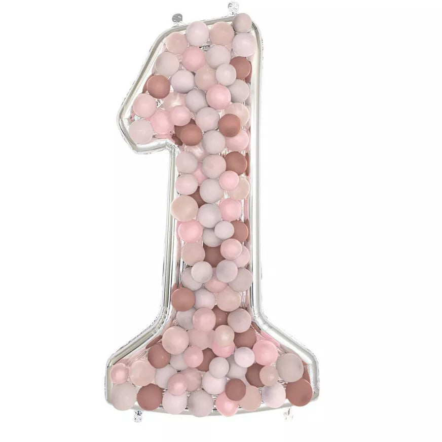 Number 1 BalloonFormz Silver 54″ Foil Balloon by Anagram from Instaballoons