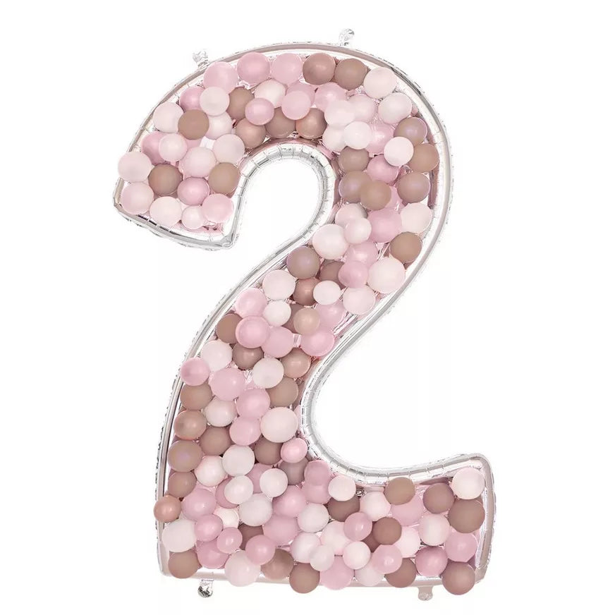 Number 2 BalloonFormz Silver 54″ Foil Balloon by Anagram from Instaballoons