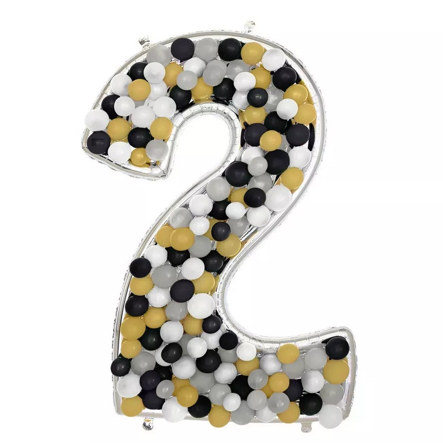 Number 2 BalloonFormz Silver 54″ Foil Balloon by Anagram from Instaballoons