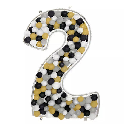 Number 2 BalloonFormz Silver 54″ Foil Balloon by Anagram from Instaballoons