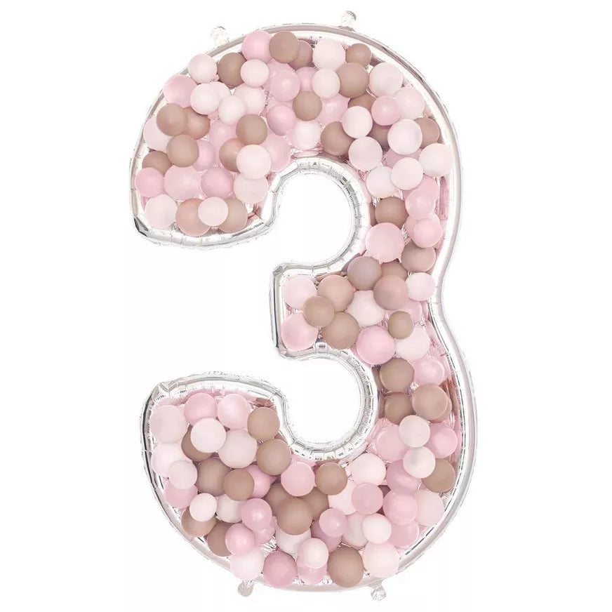 Number 3 BalloonFormz Silver 54″ Foil Balloon by Anagram from Instaballoons