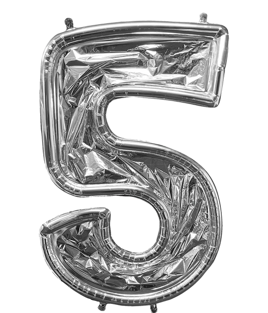 Number 5 BalloonFormz Silver 54″ Foil Balloon by Anagram from Instaballoons