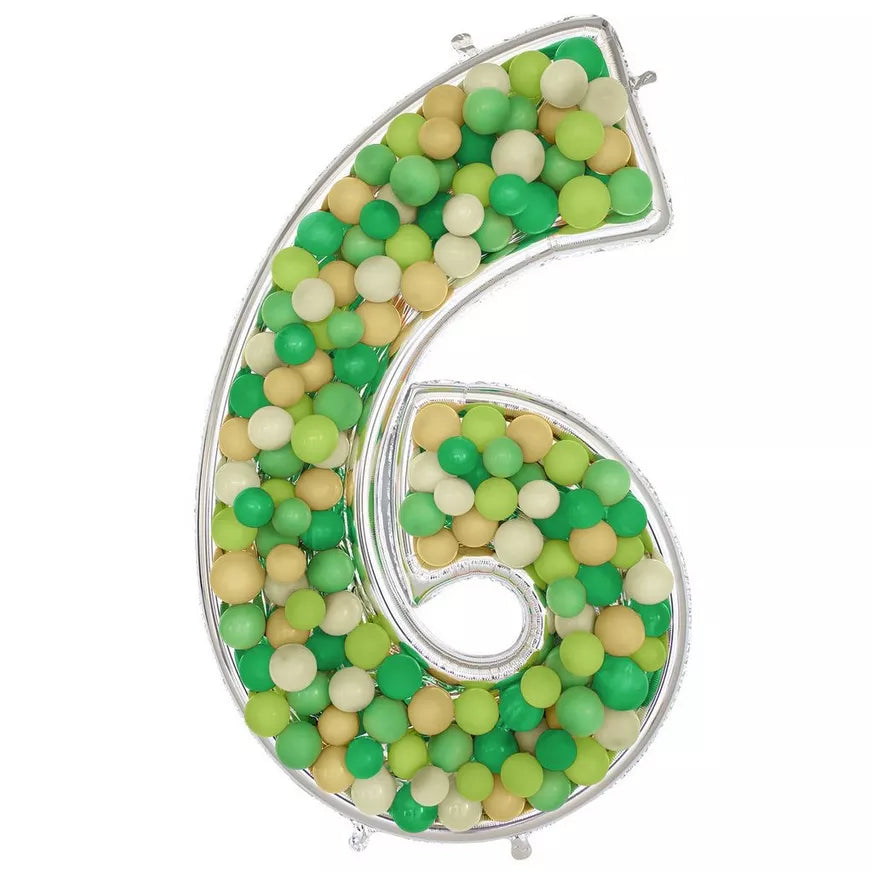 Number 6 BalloonFormz Silver 54″ Foil Balloon by Anagram from Instaballoons