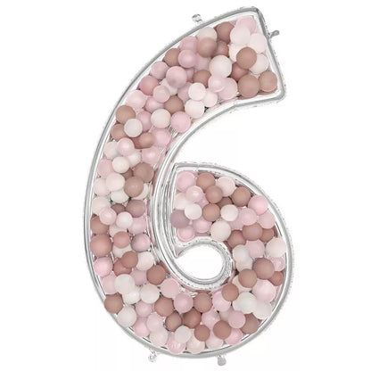 Number 6 BalloonFormz Silver 54″ Foil Balloon by Anagram from Instaballoons