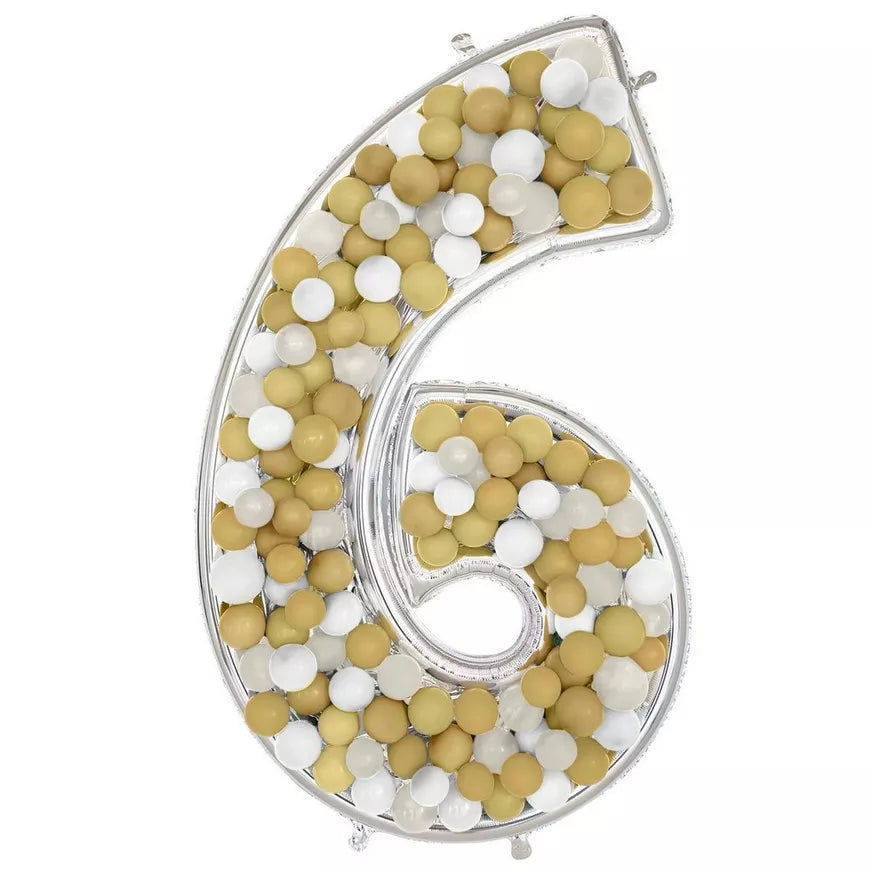Number 6 BalloonFormz Silver 54″ Foil Balloon by Anagram from Instaballoons