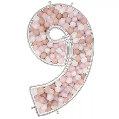 Number 9 BalloonFormz Silver 54″ Foil Balloon by Anagram from Instaballoons