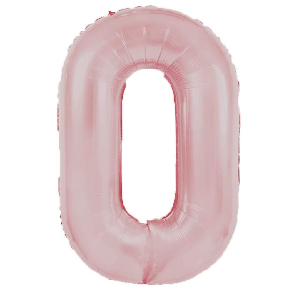 Party America Mylar & Foil Baby Pink Number 0 34″ Balloon