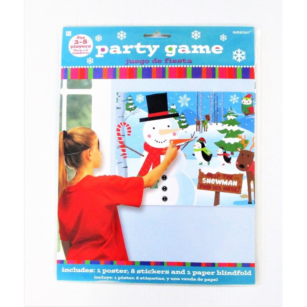 Party Game - Pin-the-Nose on the Snowman - Amscan