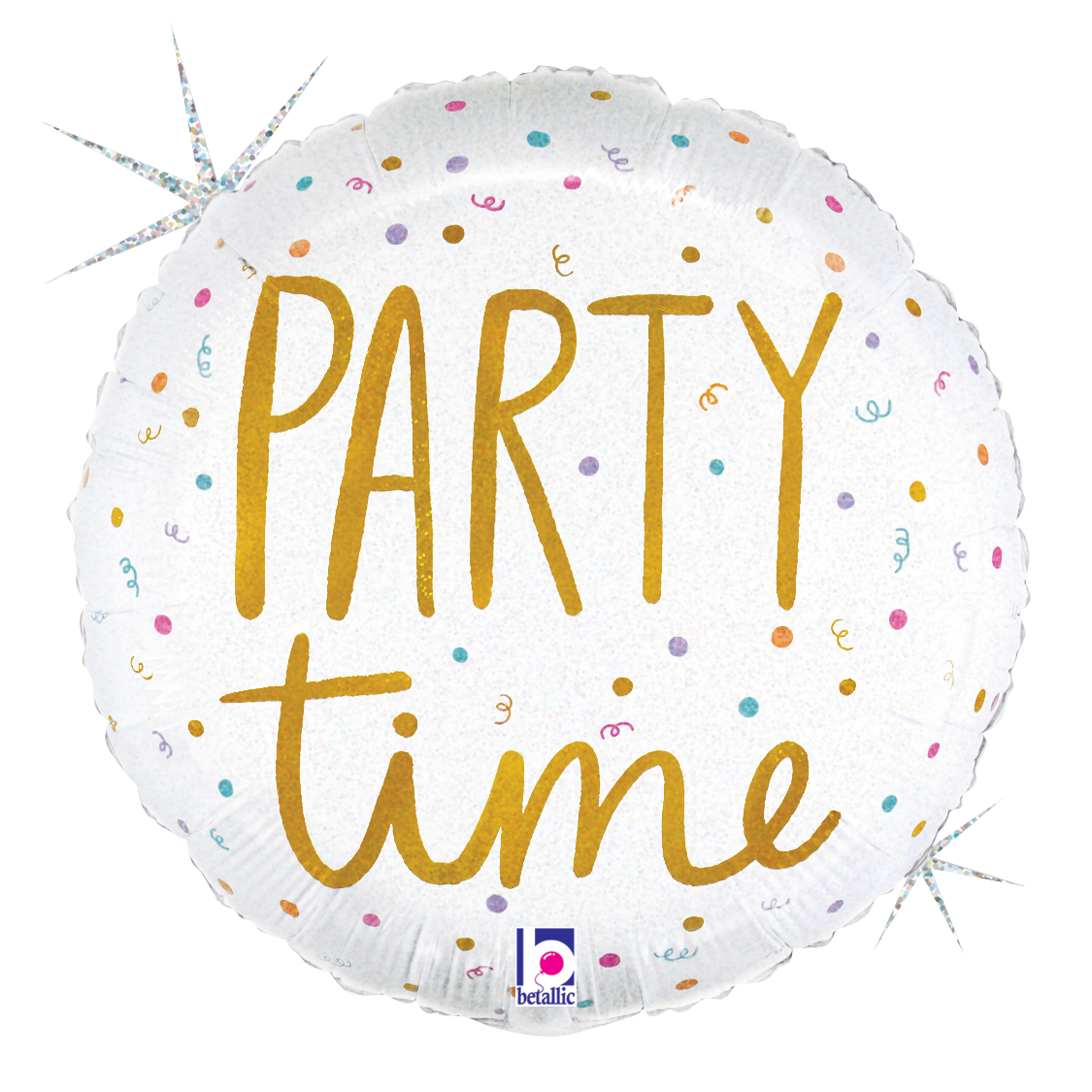 Party Time Champagne Holographic 18″ Foil Balloon by Betallic from Instaballoons