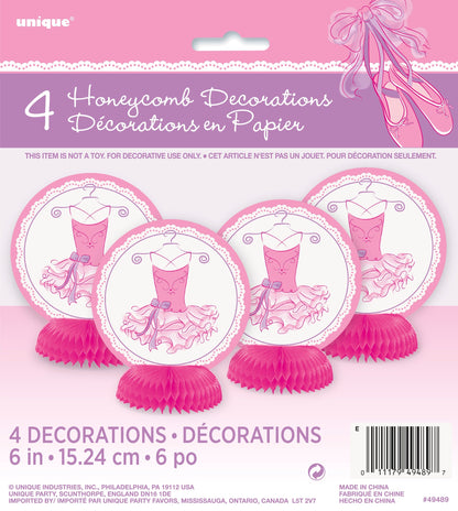 Pink Ballerina Mini Honeycomb Decorations by Unique from Instaballoons