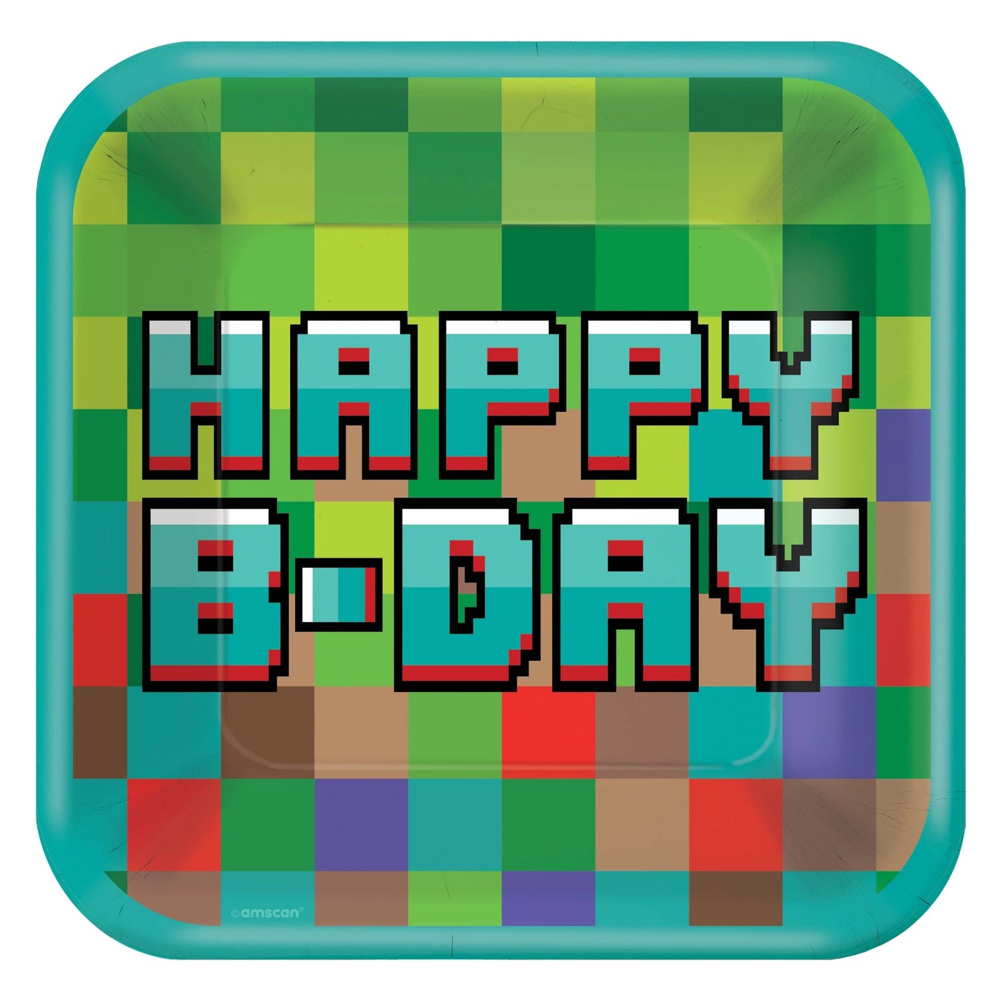 9" Paper Plates - Pixel Party (8ct) - Amscan
