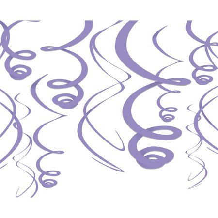 Purple Swirl Decoration 12pc - Amscan