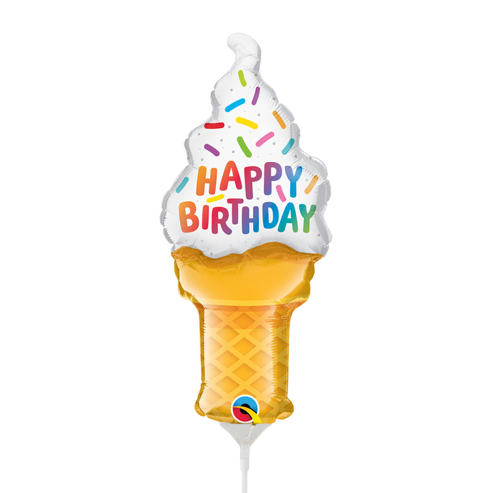 Birthday Ice Cream Cone Mini Shape (air-fill Only) 14″ Balloon