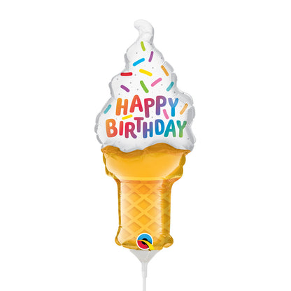 Birthday Ice Cream Cone Mini Shape (air-fill Only) 14″ Balloon