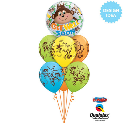 Get Well Monkeys 22″ Bubble Balloon