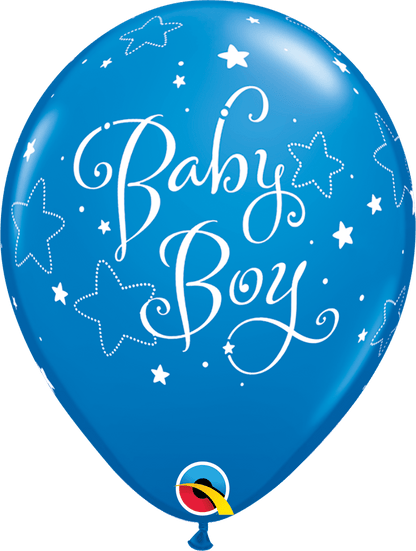 Qualatex Baby Boy Stars 11″ Latex Balloons (50)