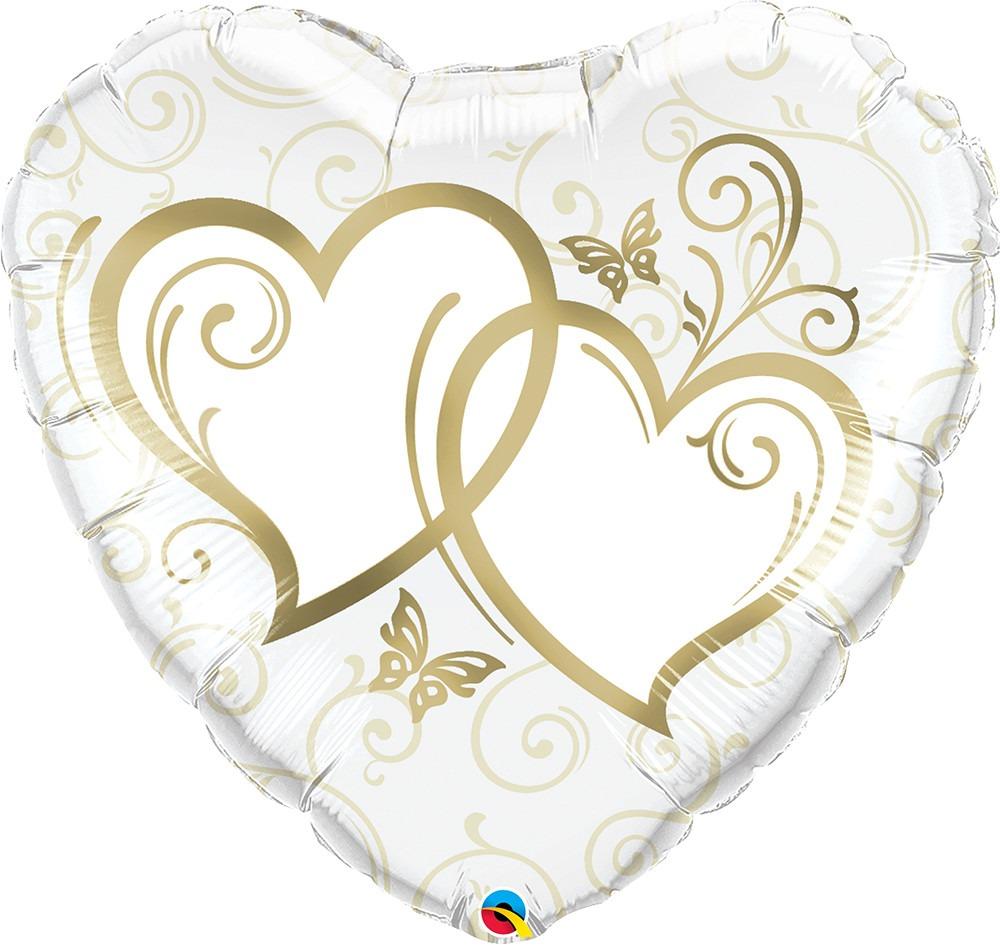 Qualatex Entwined Hearts Gold 36″ Balloon