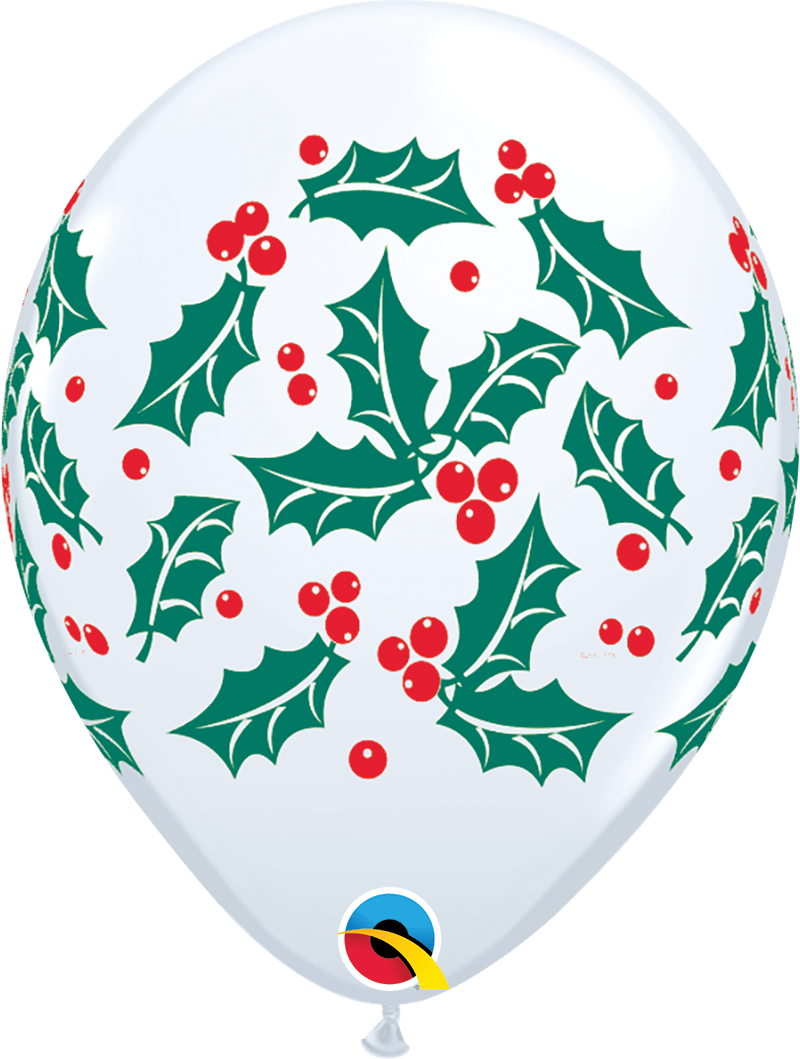Holly & Berries 11″ Latex Balloons (50)