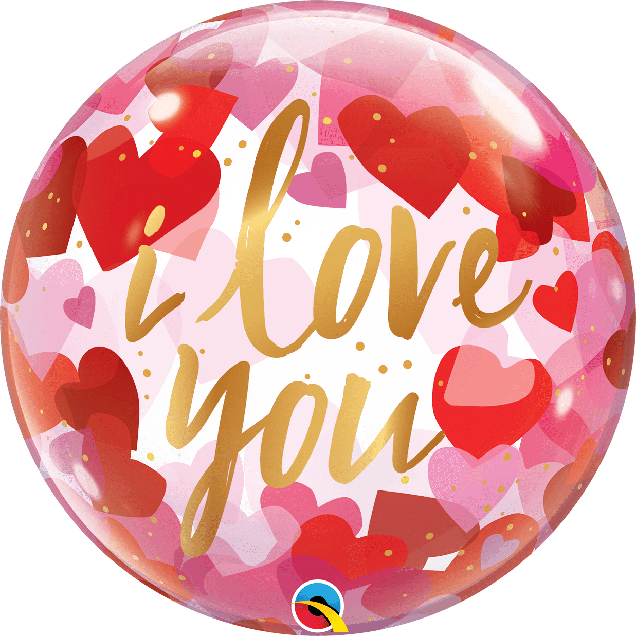 Qualatex I Love You Paper Hearts 22″ Bubble Balloon