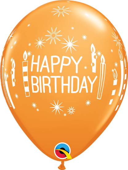 11″ Round Birthday Candles & Starbursts Latex Balloons (50 pack)