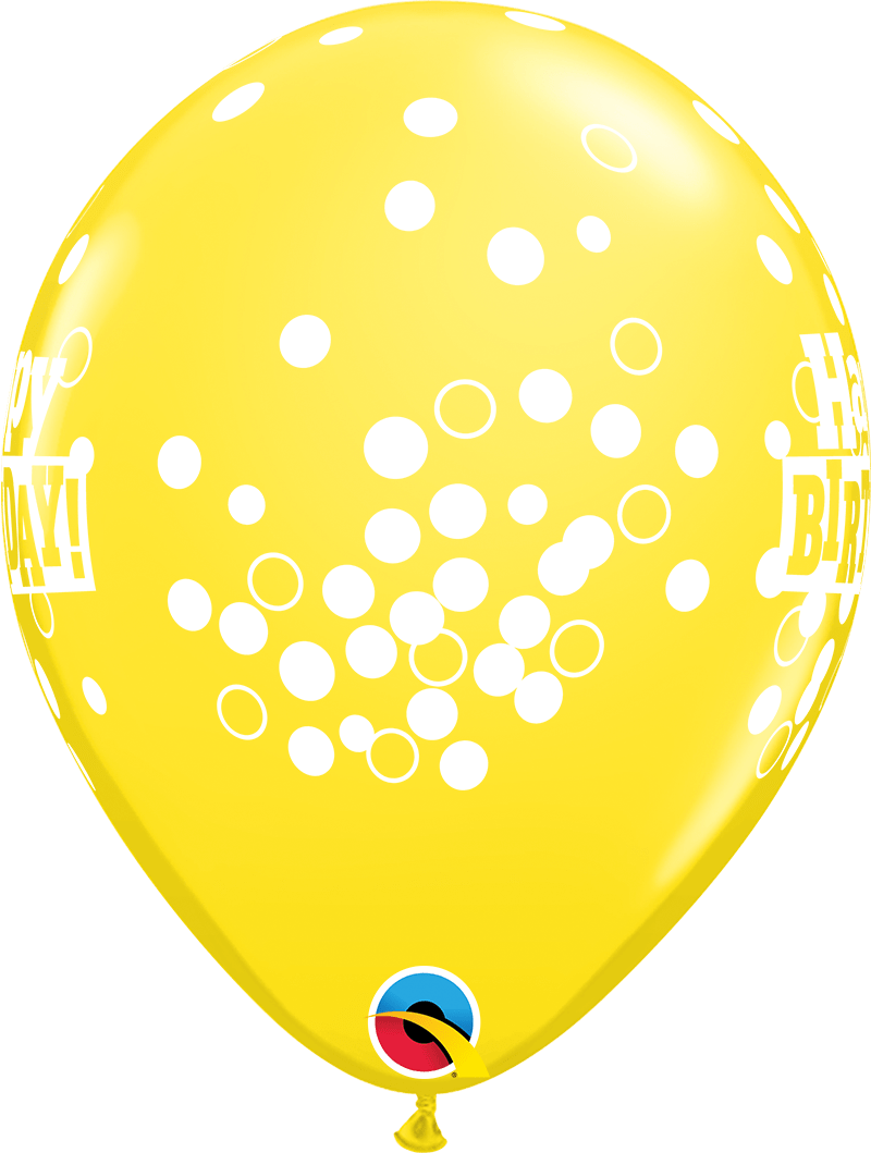 Qualatex Latex 11" Round Birthday Confetti Dots Latex Balloons (50 pack)