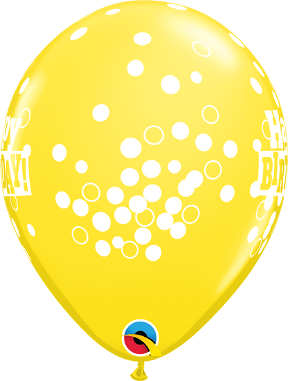 Qualatex Latex 11" Round Birthday Confetti Dots Latex Balloons (50 pack)