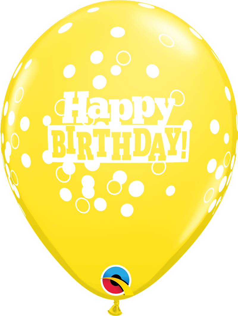 Qualatex Latex 11" Round Birthday Confetti Dots Latex Balloons (50 pack)