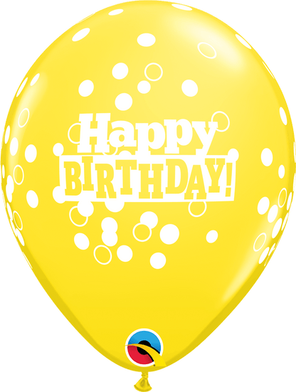 Qualatex Latex 11" Round Birthday Confetti Dots Latex Balloons (50 pack)