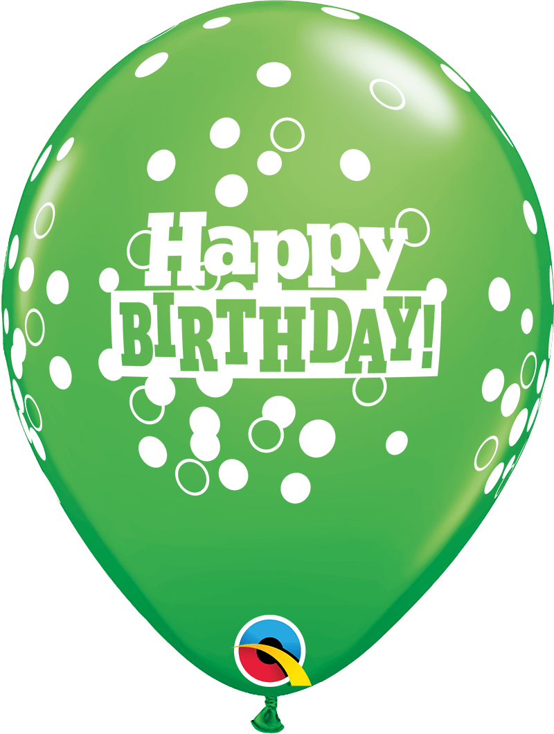 Qualatex Latex 11" Round Birthday Confetti Dots Latex Balloons (50 pack)