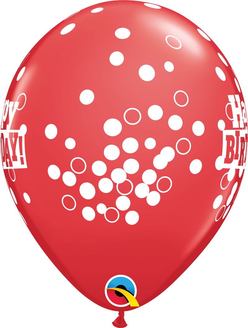 Qualatex Latex 11" Round Birthday Confetti Dots Latex Balloons (50 pack)