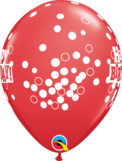 Qualatex Latex 11" Round Birthday Confetti Dots Latex Balloons (50 pack)